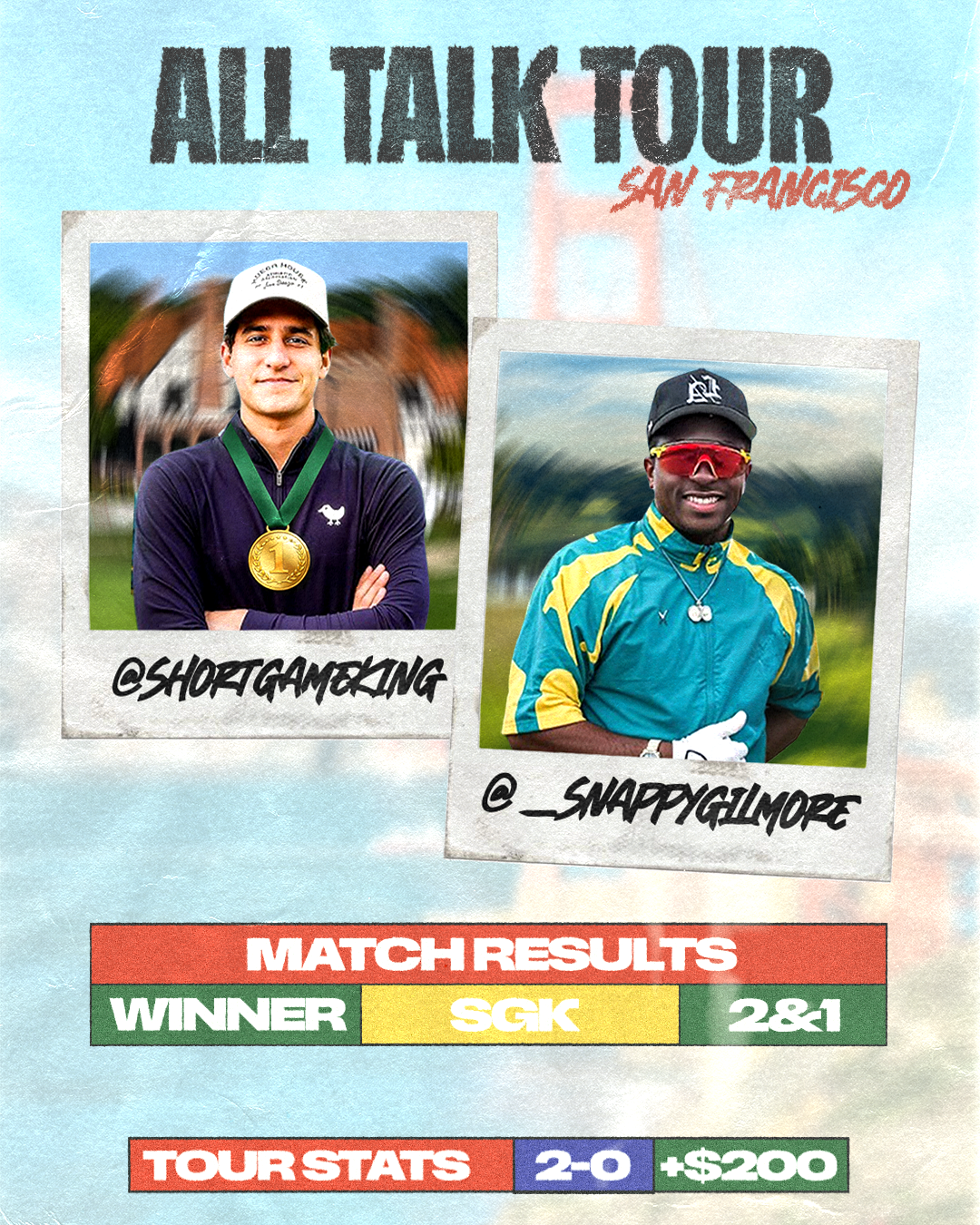 @shortgameking — Design for a tour series that can be repeatedly used swapping competitors and statistics.