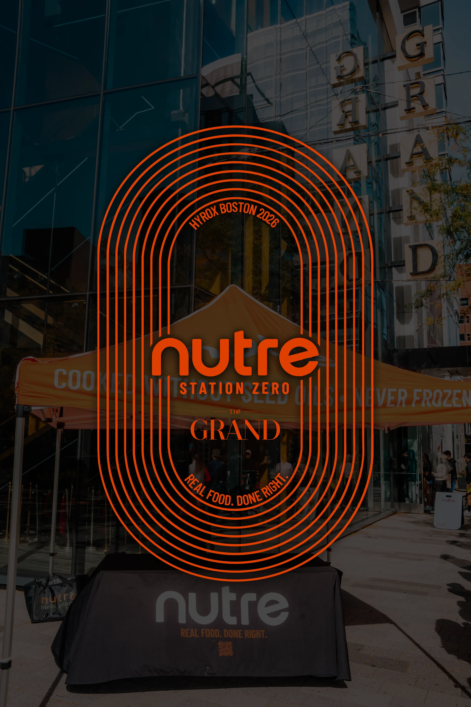 Nutre Station Zero identity over The Grand in Boston on event day